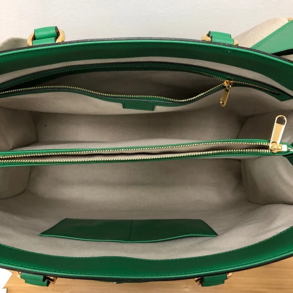 Gucci GG Matelasse Tote Women Large Green Leather Quilted Gold Hardware Bag